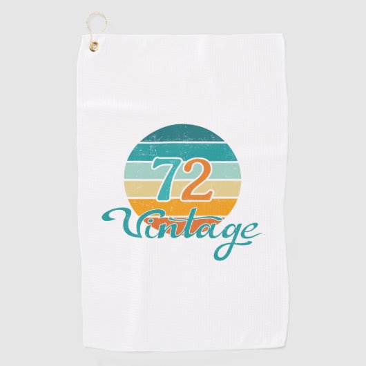 Retro Sunset 72 gestrest Golfhanddoek (Voorkant)