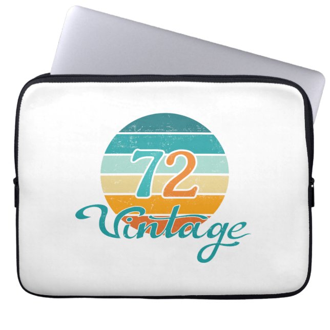 Retro Sunset 72  gestrest Laptop Sleeve (Voorkant)