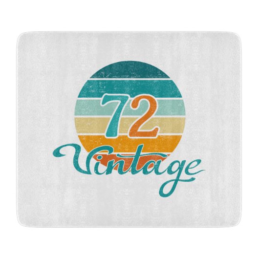 Retro Sunset 72  gestrest Snijplank (Voorkant)