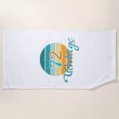 Retro Sunset 72  gestrest Strandlaken (Voorkant)