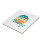 Retro Sunset 72 gestrest Tegeltje (Zijkant)