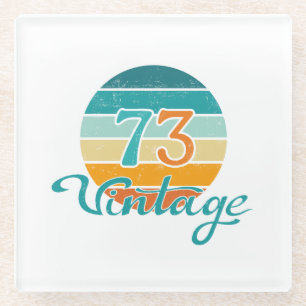Retro Sunset 73  noodlijdend Glazen Onderzetter