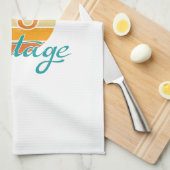 Retro Sunset 73  noodlijdend Theedoek (Quarter Fold)