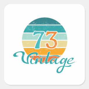 Retro Sunset 73 noodlijdend Vierkante Sticker