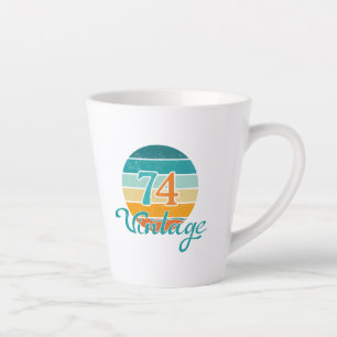 Retro Sunset 74 gestrest Latte Mok