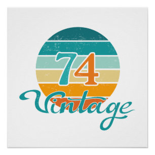 Retro Sunset 74 gestrest Perfect Poster