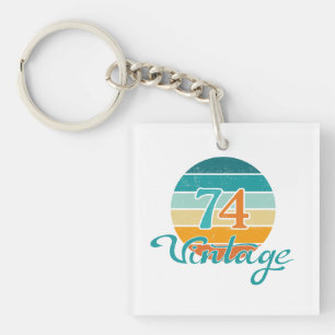 Retro Sunset 74  gestrest Sleutelhanger