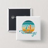 Retro Sunset 74 gestrest Vierkante Button 5,1 Cm (Voorkant /achterkant)