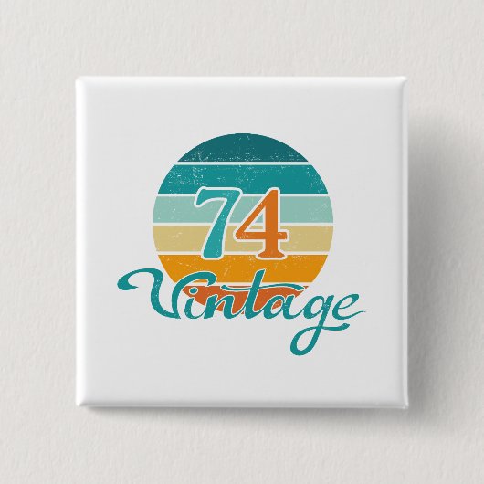Retro Sunset 74 gestrest Vierkante Button 5,1 Cm (Voorkant)