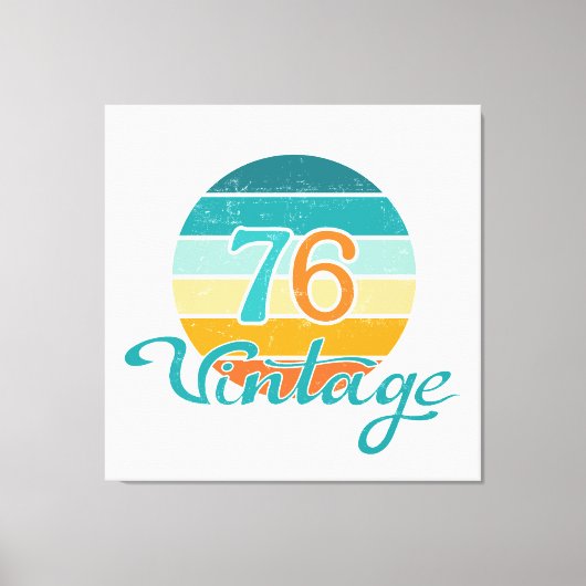 Retro Sunset 76 gestrest Canvas Afdruk (Voorkant)