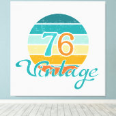 Retro Sunset 76 gestrest Canvas Afdruk (Insitu (Houten vloer))