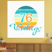 Retro Sunset 76 gestrest Canvas Afdruk (Insitu (Woonkamer))