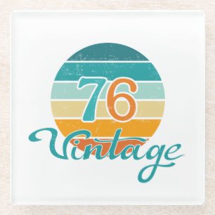Retro Sunset 76 gestrest Glazen Onderzetter