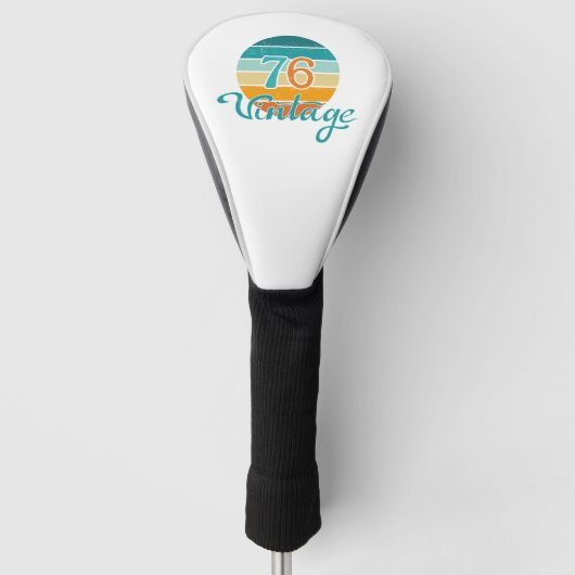 Retro Sunset 76 gestrest Golfheadcover (Voorkant)