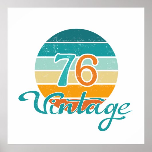 Retro Sunset 76  gestrest Poster (Voorkant)