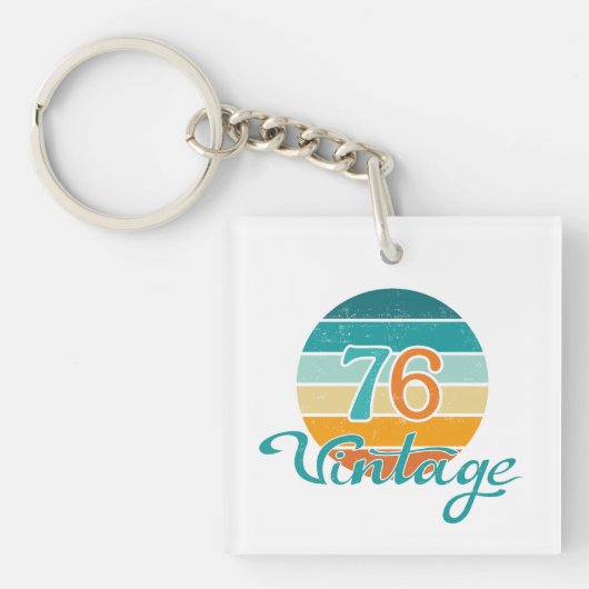 Retro Sunset 76  gestrest Sleutelhanger (voorkant)