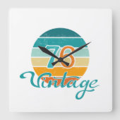 Retro Sunset 76  gestrest Vierkante Klok (Voorkant)