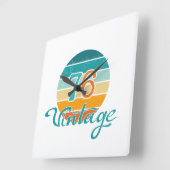 Retro Sunset 76  gestrest Vierkante Klok (Hoek)