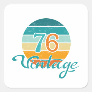 Retro Sunset 76 gestrest Vierkante Sticker
