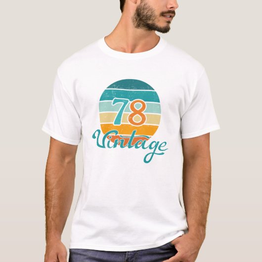 Retro Sunset 78  gestrest T-shirt (Voorkant)