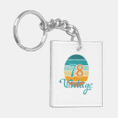 Retro Sunset 78 Vintage Distressed Sleutelhanger (Voorkant Links)