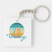 Retro Sunset 78 Vintage Distressed Sleutelhanger (Achterkant)