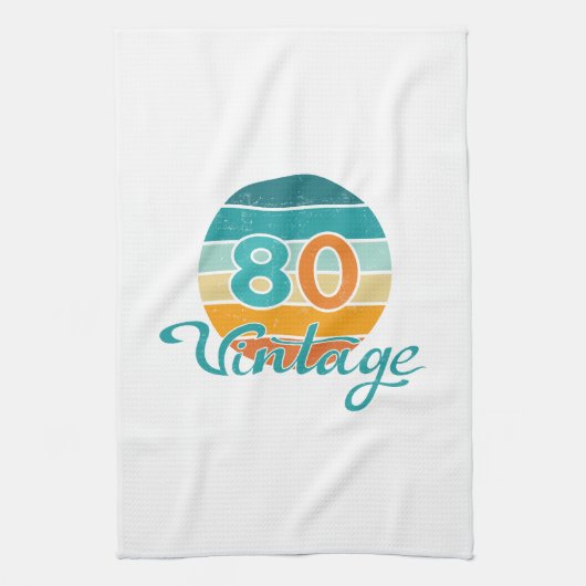 Retro Sunset 80 Vintage Distressed Theedoek (Verticaal)