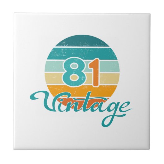 Retro Sunset 81 Vintage Distressed Tegeltje (Voorkant)