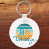 Retro Sunset 86 Vintage Distressed Sleutelhanger (Achterkant)