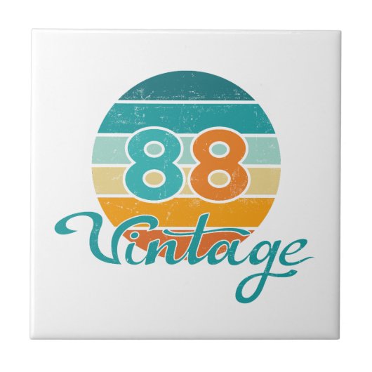 Retro Sunset 88 Vintage Distressed Tegeltje (Voorkant)
