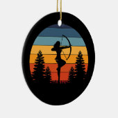 Retro Sunset aartsmeisjes Archer Bow Keramisch Ornament (Rechts)