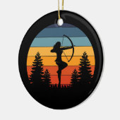 Retro Sunset aartsmeisjes Archer Bow Keramisch Ornament (Links)