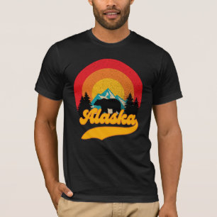 Retro Sunset Alaska Juneau Beer Mountains Wild AK T-shirt