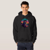 Retro Sunset Alaskan Malamute Dog Hoodie (Voorkant volledig)