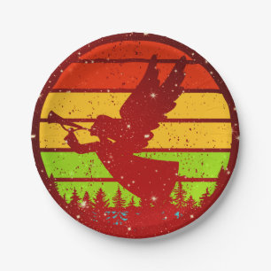 Retro Sunset Angel met Horn 7" Papieren Bordje