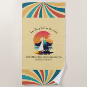 Retro Sunset Bachelorette Strandlaken (Voorkant)