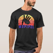 Retro Sunset Bagpiper T-shirt (Voorkant)