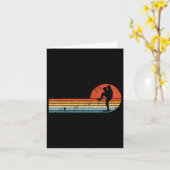 Retro Sunset Baseball Pitcher  Baseball Pla Kaart (Gele Bloem)