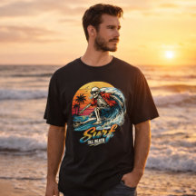 Retro Sunset Beach Gothic Surfing Graphic