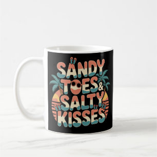 Retro Sunset Beach Sandy Toes Zoute Kusjes Koffiemok