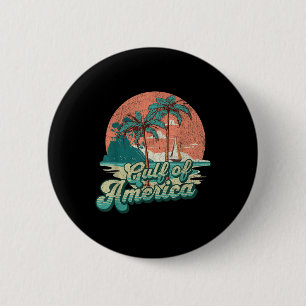 Retro Sunset Beach Vibes - Golf van Verenigde Stat Ronde Button 5,7 Cm