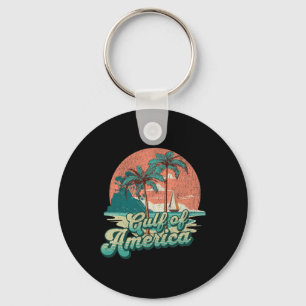 Retro Sunset Beach Vibes - Golf van Verenigde Stat Sleutelhanger