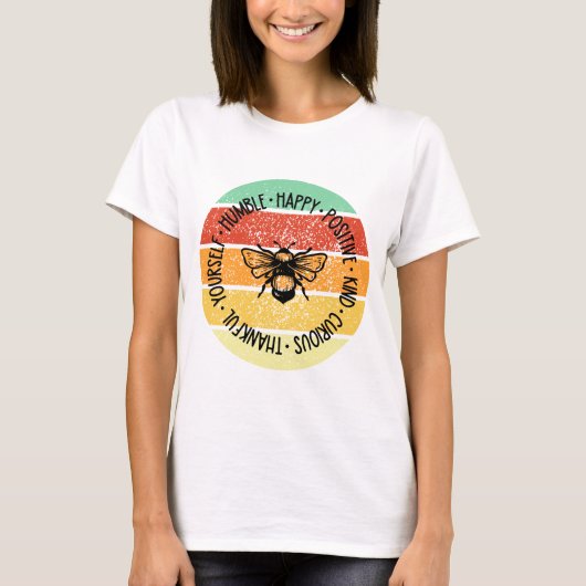 Retro Sunset Bee Positief T-shirt (Voorkant)