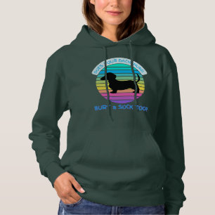 Retro Sunset Begraaft uw teckel ook een sok? Hoodie