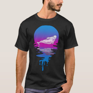 Retro Sunset Beluga Whale T-shirt