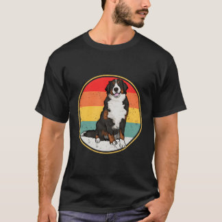 Retro Sunset Bernese Mountain Dog T-shirt