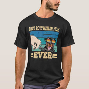 Retro Sunset Best Rottweiler Mam ooit T-shirt