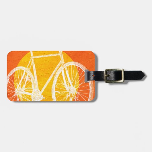 Retro Sunset Bicycle - Ride a Bike Bagagelabel (Voorkant horizontaal)
