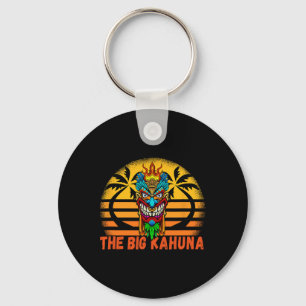 Retro Sunset Big Kahuna Hawaiian Mask Tiki Sleutelhanger
