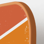 Retro Sunset Blauw en Sinaasappel Gepersonaliseerd Pickleball Paddle (Links Detail)